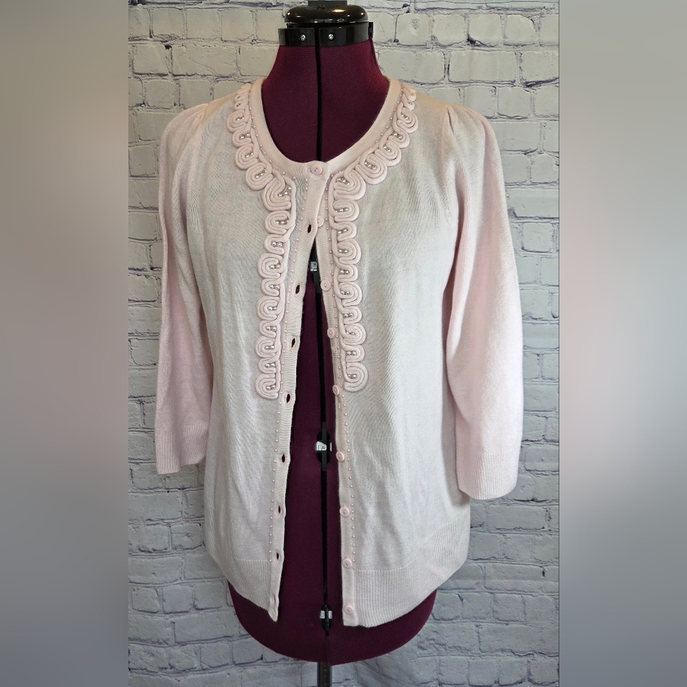 Debbie Morgan Light Pink Cardigan Sweater